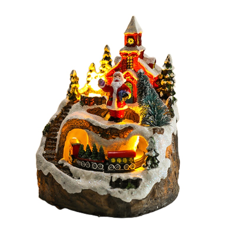 Zzz Lampu LED Bentuk Rumah Kecil Bahan Resin Untuk Dekorasi Natal
