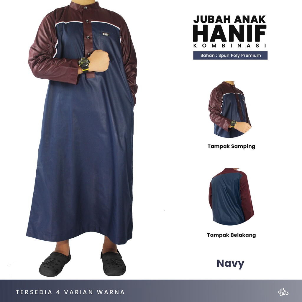 JUBAH ANAK LAKI LAKI KOKO ANAK LENGAN PANJANG PAKAIAN JUBAH MUSLIM ANAK ORIGINAL HANIF