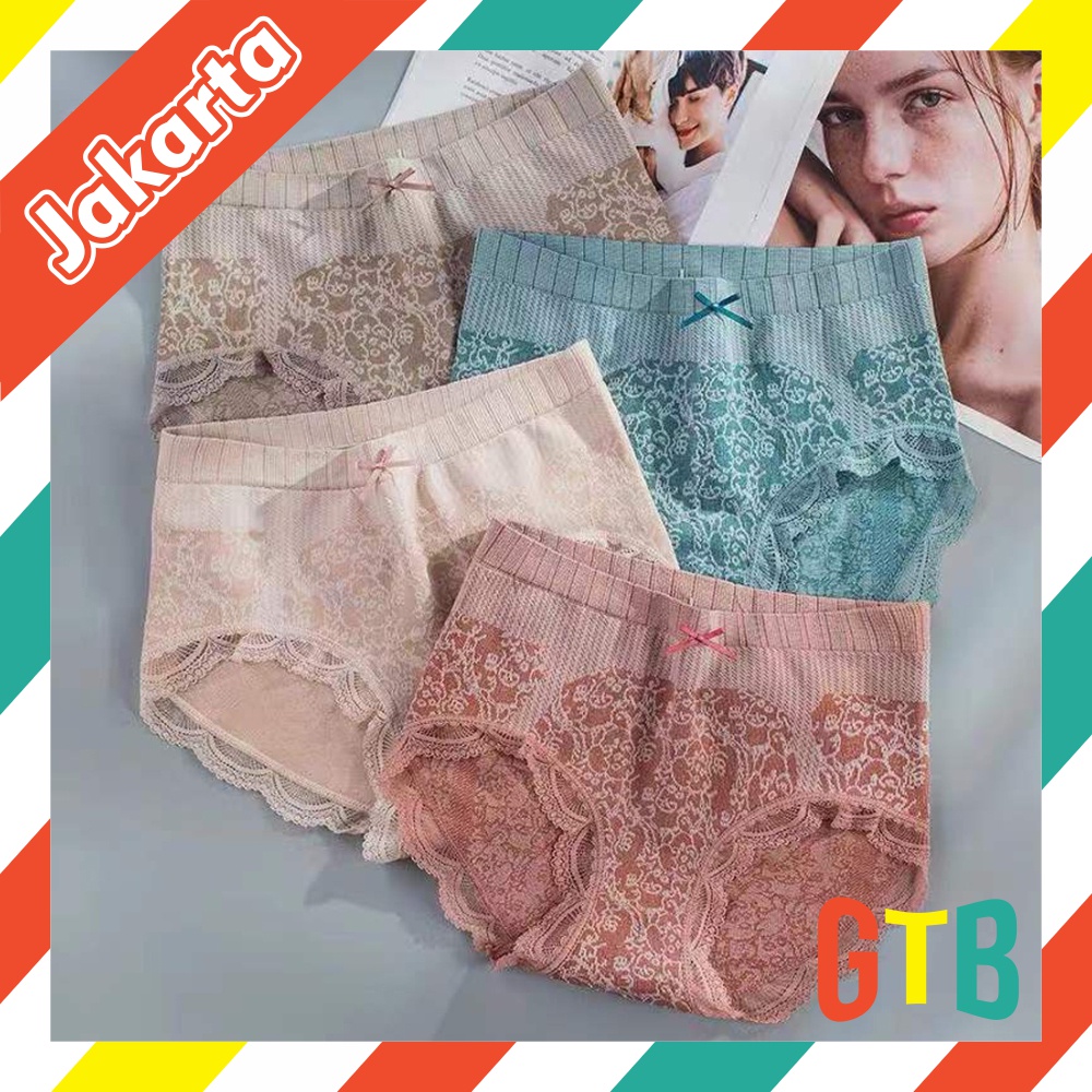 ❤GTB❤ Celana Dalam Sutra Wanita import/CD/celana dalam briefs seamless high waist elastis wanita perempuan/Pinggul, Bernapas,/Perut/ Mulus B081