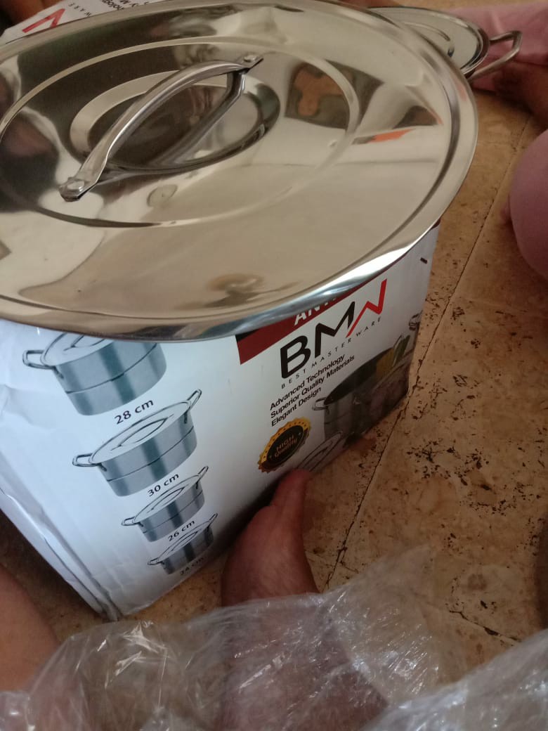 Panci Set Steamer Stock Pot Stainless 4 In 1 (4pc)