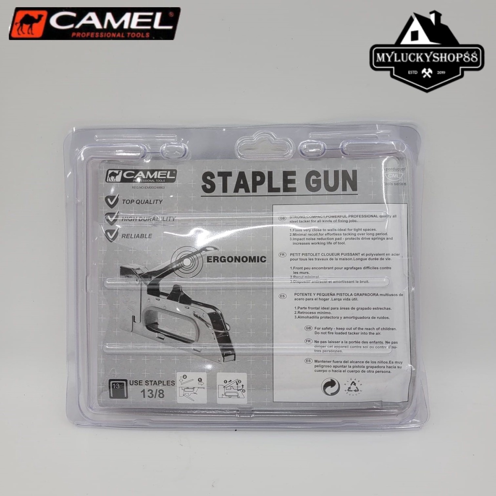 Camel Staples Tembak 13/4-8mm Stapler Gun Staple Jok Motor Sofa Tacker