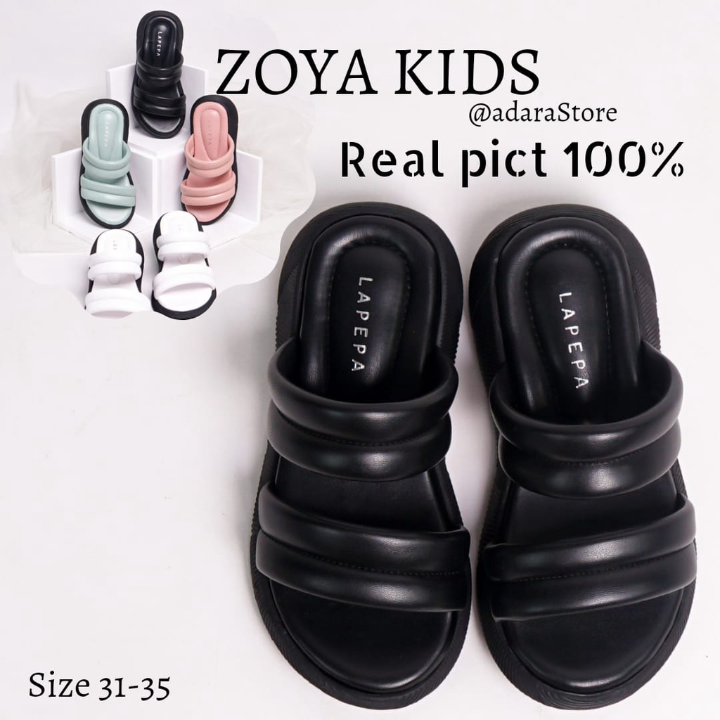 Adarastore - ZOYA KIDS Sandal Wedges Anak Perempuan Sendal Cewek Anak Casual Slop Kekinian Model Ban Dua