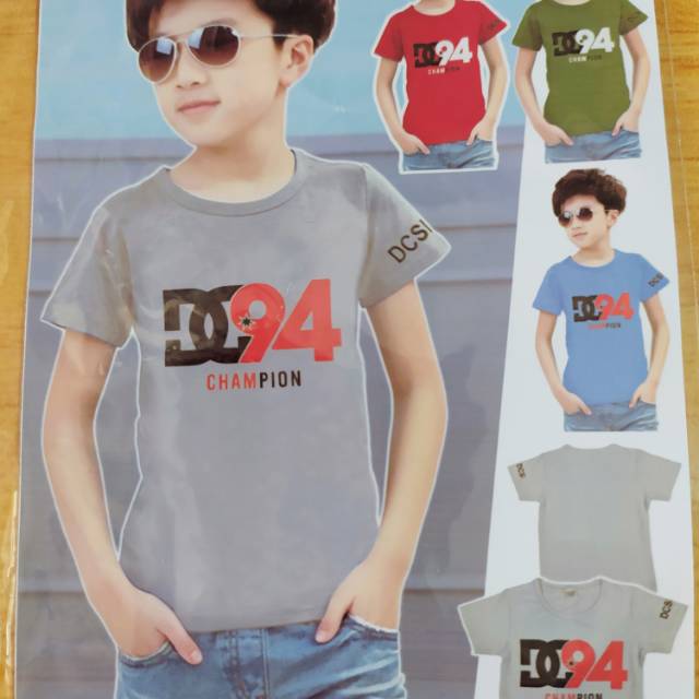 Kaos Oblong Anak Spandek Impor 4 - 7 tahun