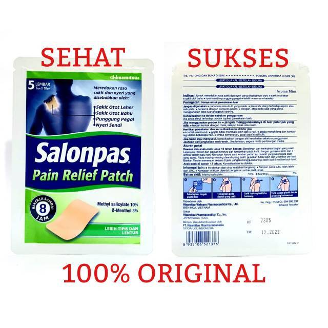 Salonpas Pain Relief Patch ~ Meredakan Sakit Otot,Sendi &amp; Punggung Pegal