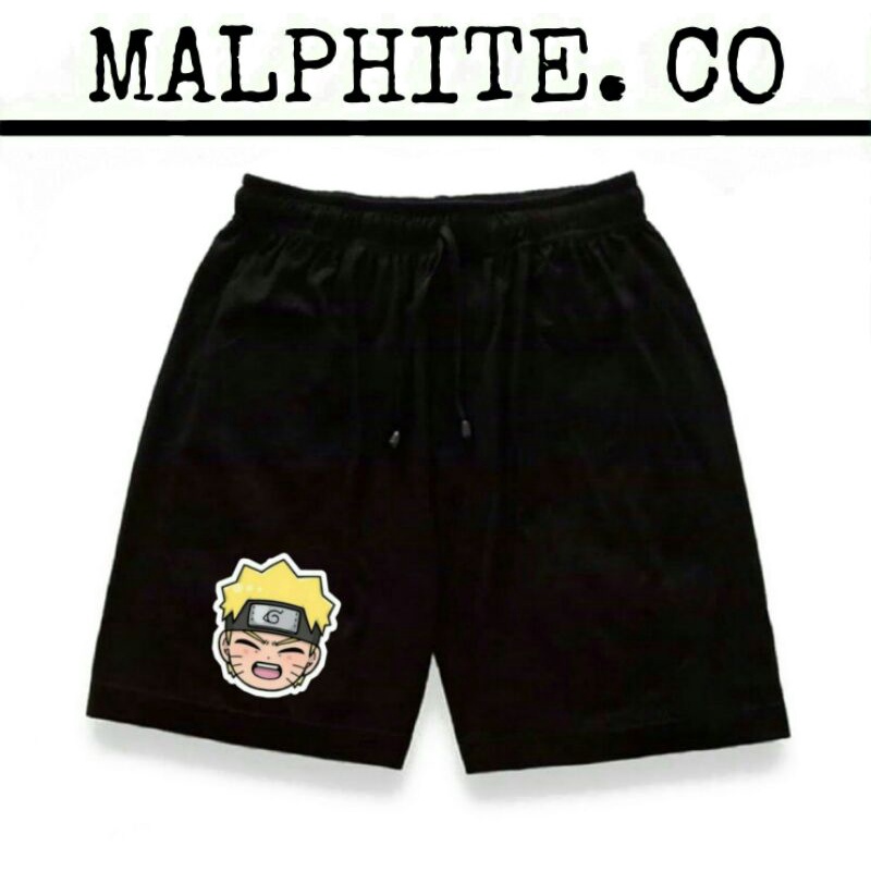 Celana Pendek Boxer Motif Logo Gambar Naruto Serial Kartun Anak Karakter Anime Short Pants Pria Wani