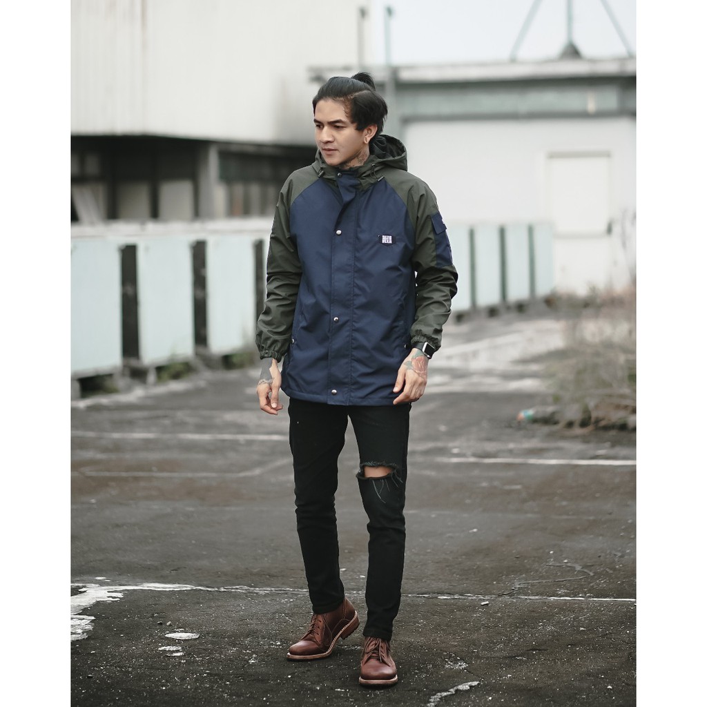 Jaket Casual Navy Hijau Jaket Parasut Pria Jaket Outdoor Salviohexia