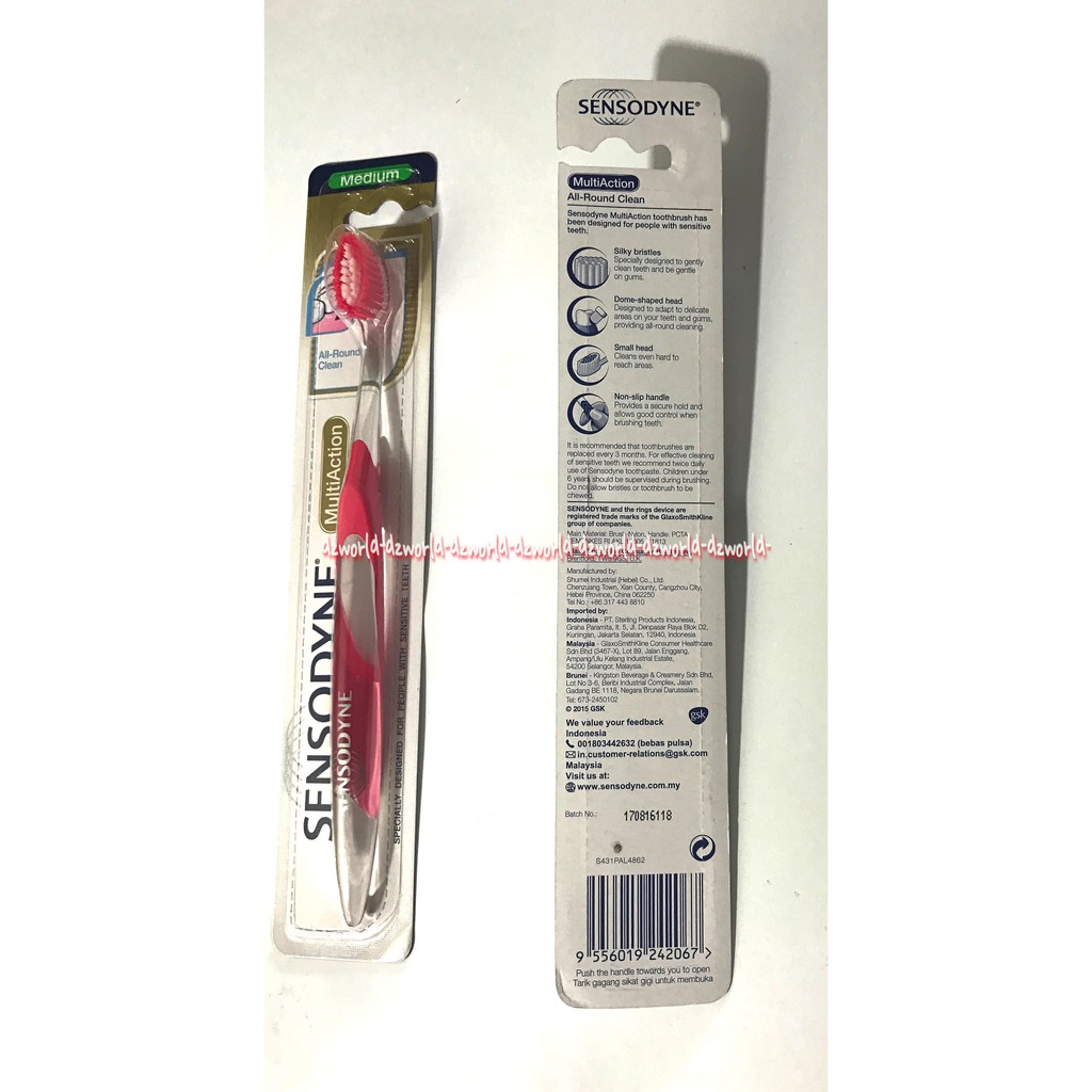 Sensodyne Toothbrush Multiaction Sikat Gigi Sensodine Dengan 3 Pilihan Warna Bulu Sikat Halus