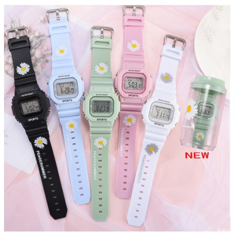 [COD] Watchyou Jam Tangan Wanita Macaron Analog Sport Anti Air Strap Silikon Untuk Pria / Wanita