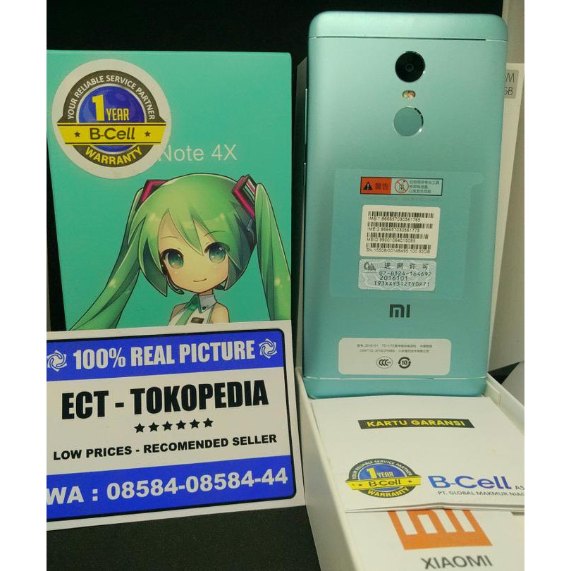 Hot New Xiaomi Redmi Note 4x 3 32 Gb Hatsune Miku Special Edition Turquoise Sale Shopee Indonesia