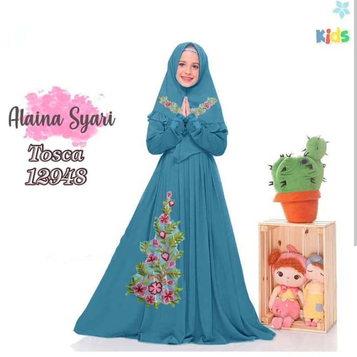 ALAINA KIDS BAJU  PESTA GAMIS  ORIGINAL  DRESS MUSLIMAH SYARI  