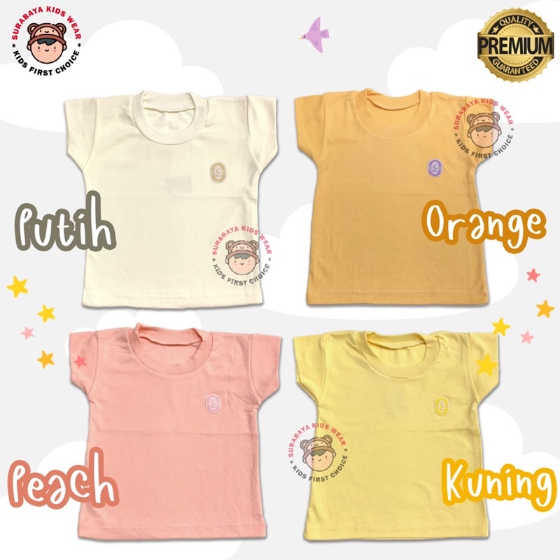 Kaos Anak Laki - Laki dan Perempuan Polos Warna / Atasan Anak Katun