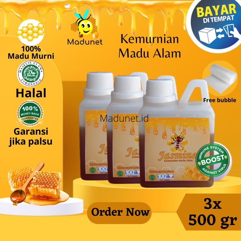 

Madu Asli Murni Asli 100% 500gr Madu Multiflora Jasmine Nektar Bunga 100% Alami Pure Natural Honey