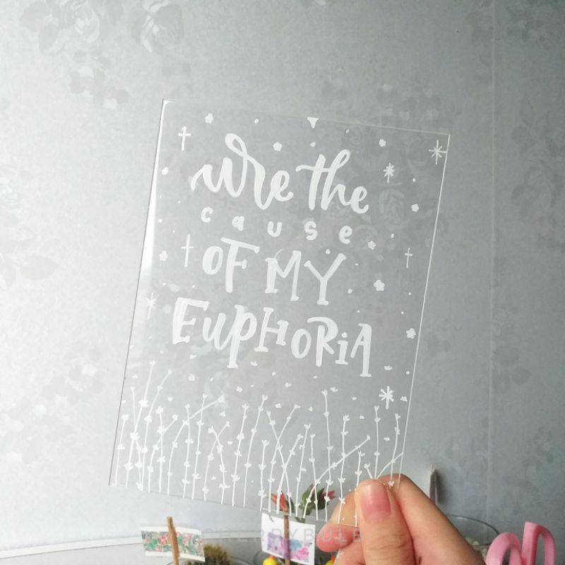 [ FREE WOODEN EASEL STANDEE ] Lettering on Acrylic ; Kartu Ucapan Akrilik ; standee akrilik