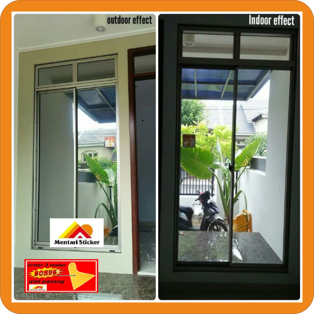 TERMURAHKACA FILM ONEWAY/CERMIN/MIROR/KACA FILM GEDUNG BLACK SILVER 80%/STIKER KACA
