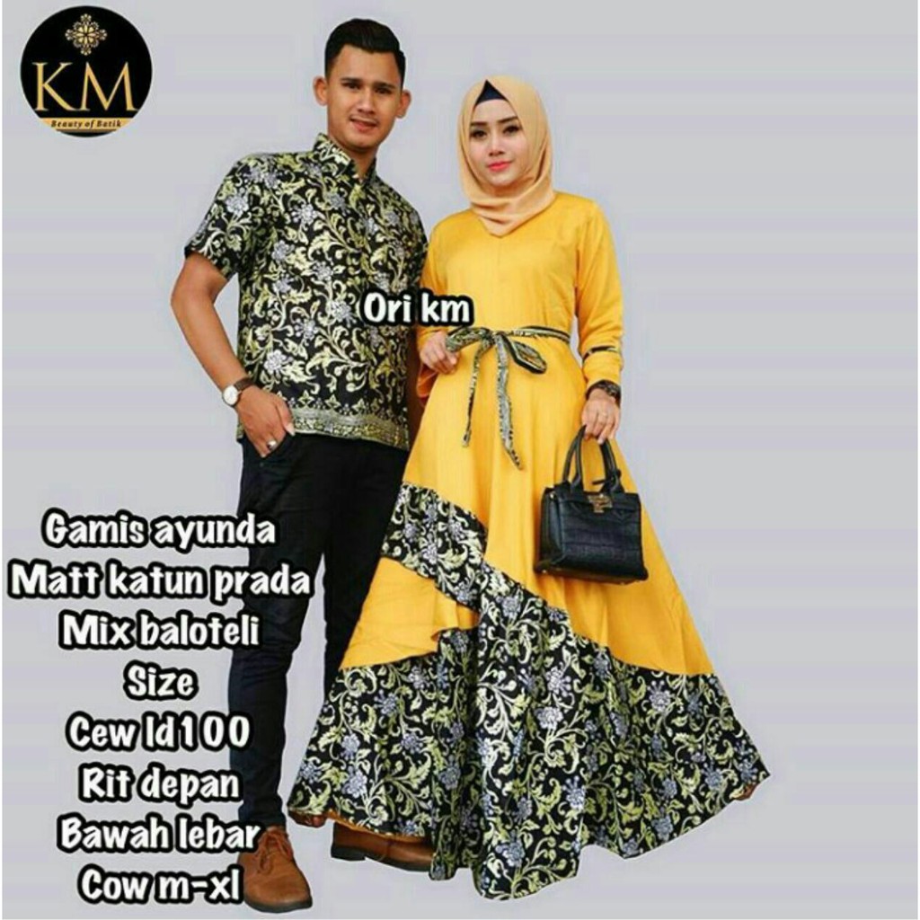 CP002 baju couple DILAN batik gamis ayunda grosir seragam pasangan keluarga