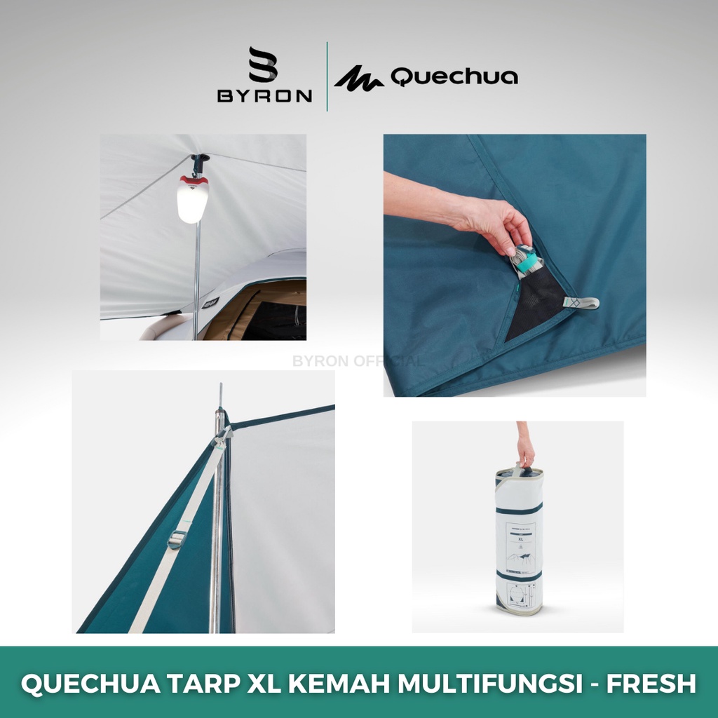 QUECHUA Tenda Terpal Kemah Camping Multifungsi SPF 50+ Tahan Air dan Angin - XL