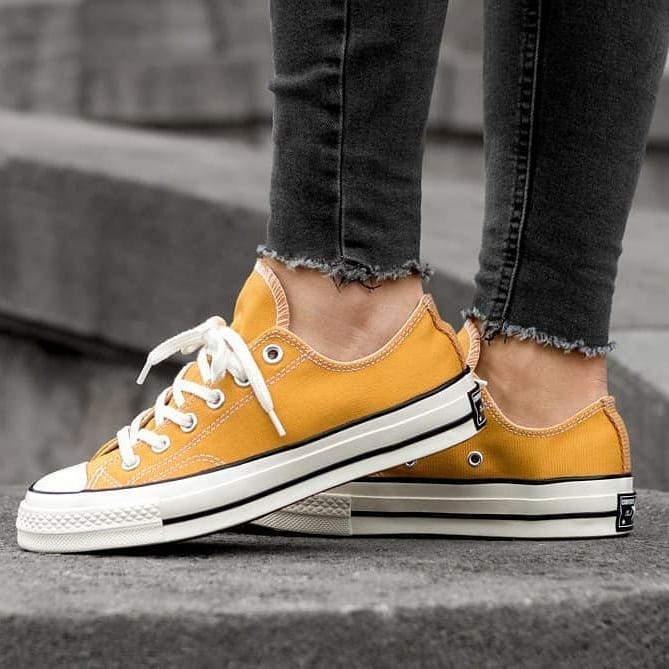 Sepatu Converse 70s Ox Black White Egret Premium Quality Made In Vietnam-YELLOW