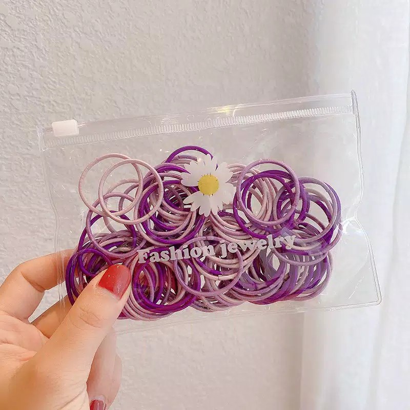 *ALIBABA1688*COD IKAT RAMBUT ANAK KOREA POLOS KOREA FREE POUCH IMPORT QUALITY BESAR
