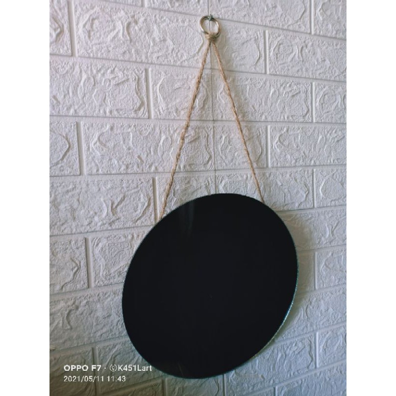 Cermin Gantung Tali Rami D30cm/Cermin dinding gantung/Cermin Wastafel-2