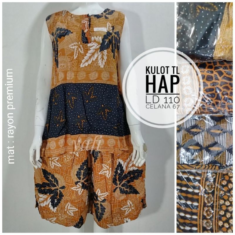 Setelan One Set Kulot TL Hap Pajamas Baju Piyama Daster Batik Wanita Kekinian Termurah By Gerai_mumt