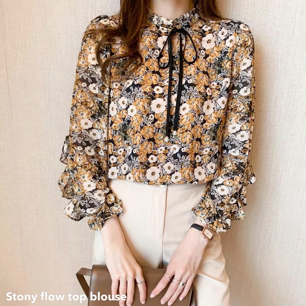 Stony flow top blouse - Thejanclothes