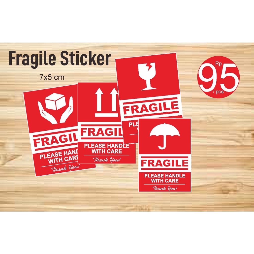 

(isi 16 pcs) Stiker Fragile Stiker Pecah Belah Stiker Label Pengiriman Sticker Fragile