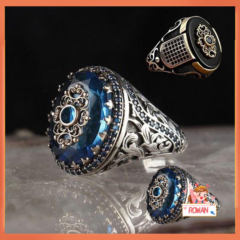 ROW New Closed Ring Jewelry alloy Retro Fashion Black And Silver Multi-size Man Two Kinds/Multicolor