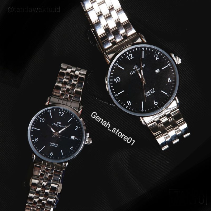 Haryxson HCM1506 SILVER TANGGAL ON FULL STAINLESS STEEL WATERPROOF / JAM TANGAN RANTAI COUPLE PRIA W