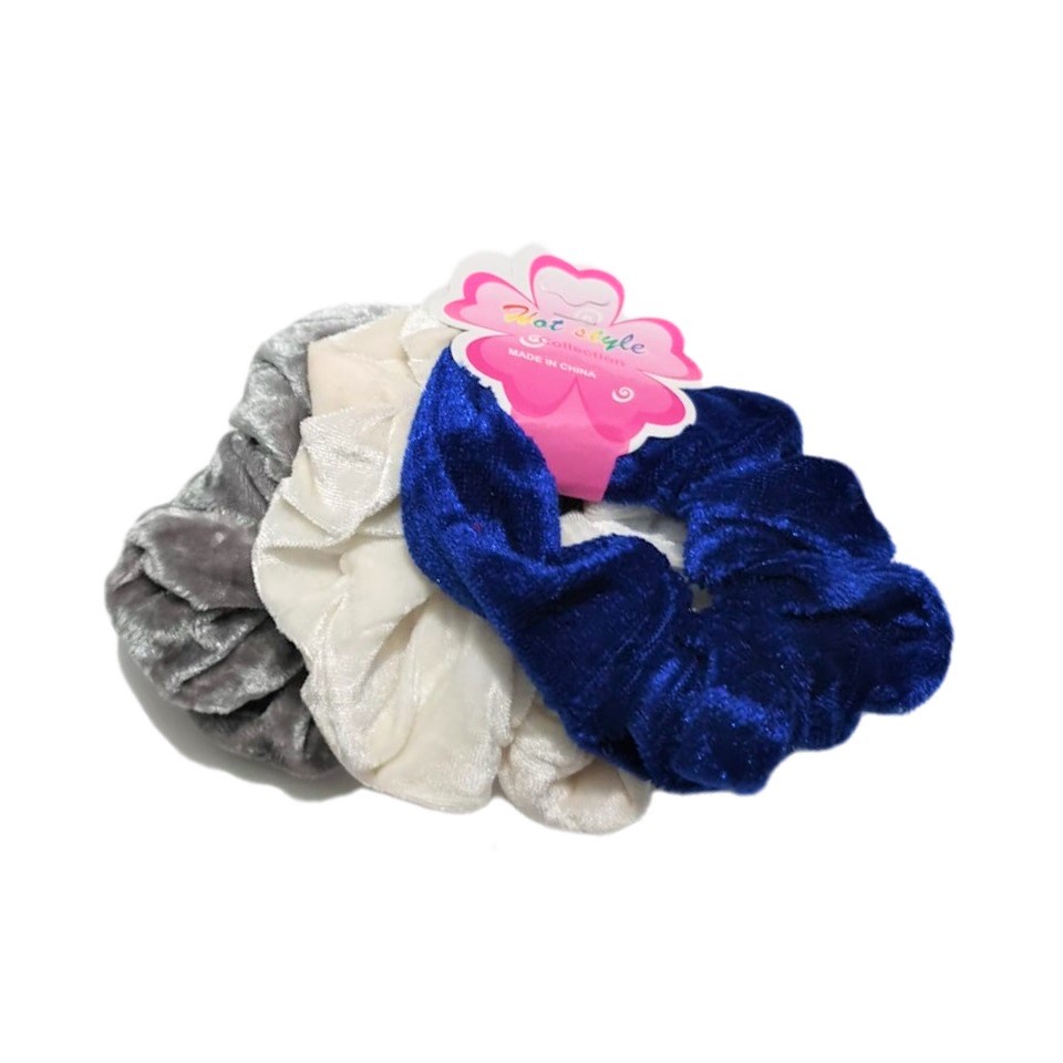 [3pcs] Scrunchie Velvet Set Ikat Rambut Kuncir Rambut Bahan Bludru Velvet Scrunchies