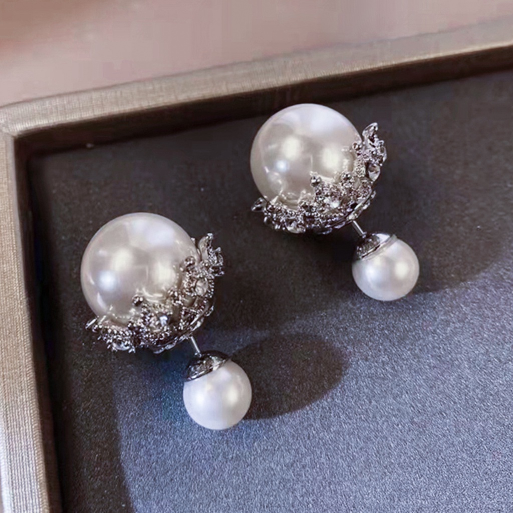 Anting Tusuk Gantung Wanita Desain Geometri Hias Mutiara Gaya Mewahromantis Untuk Pernikahan