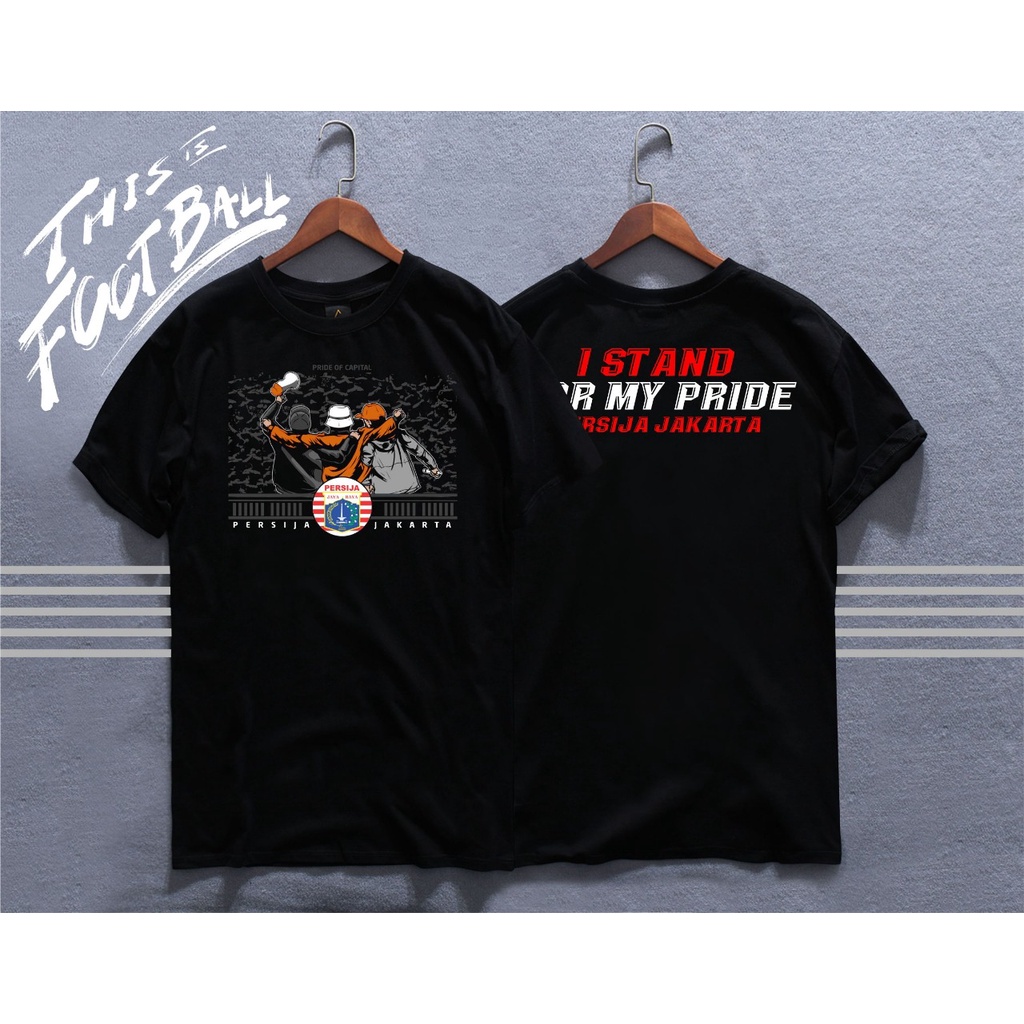 Fox Distro T-shirt Distro Motif Sablon Persija The Jakmania Warna Hitam Lengan Pendek Bergambar Keren