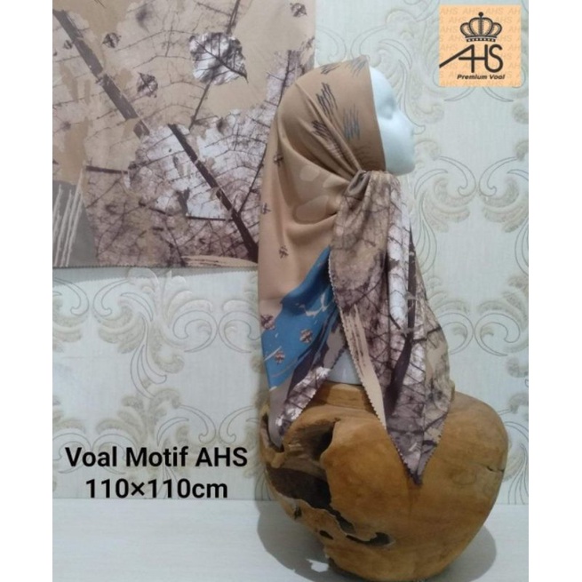 Hijab Voal motif Daun Kering