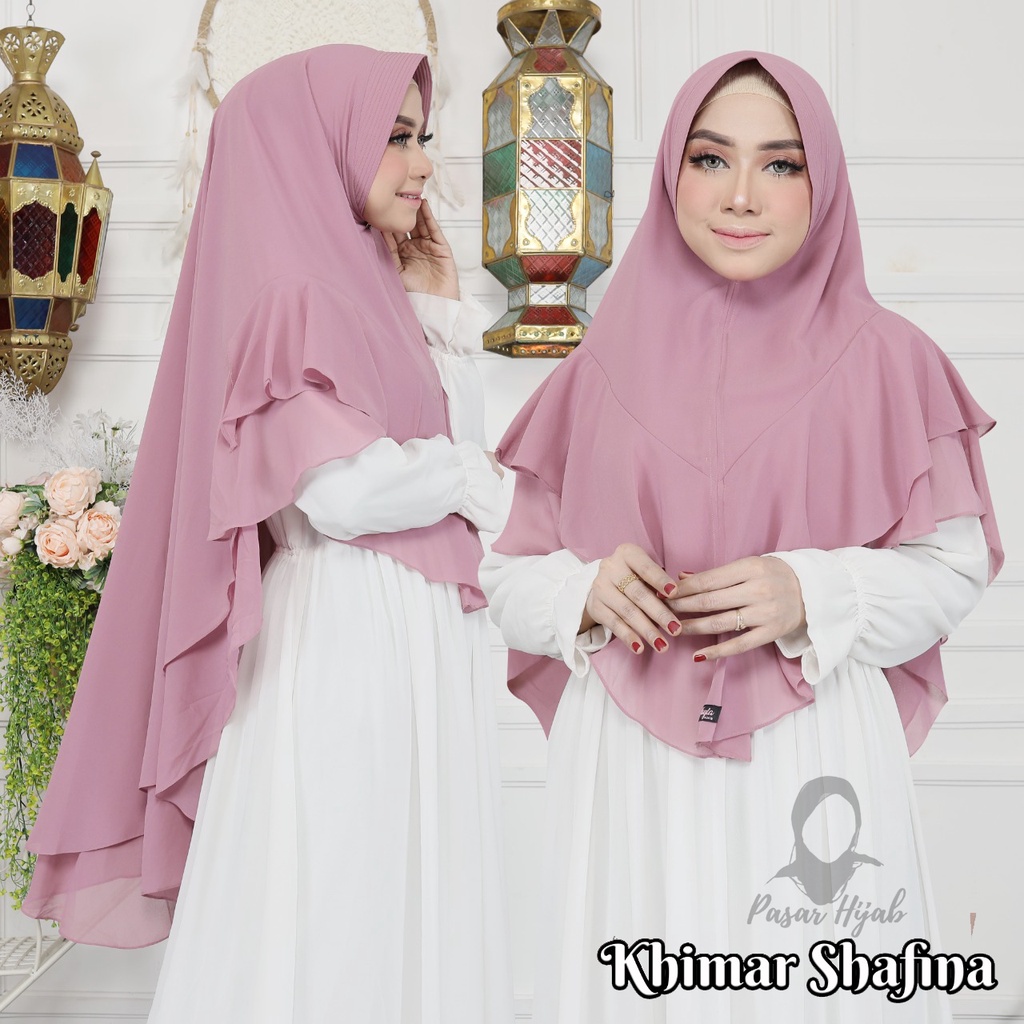 Khimar Shafina Ceruty Babydoll Original By Nayla Hijab Kerudung Ceruty Jumbo Pasar Hija'b