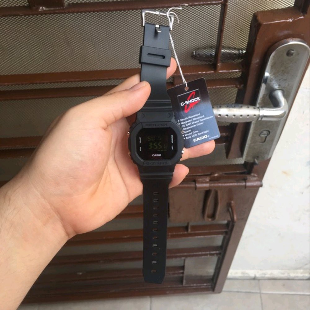 ASLI ORIGINAL JAM TANGAN UNISEX PRIA WANITA CASIO G SHOCK DW 5600 B FULL BLACK AYO DIBELI