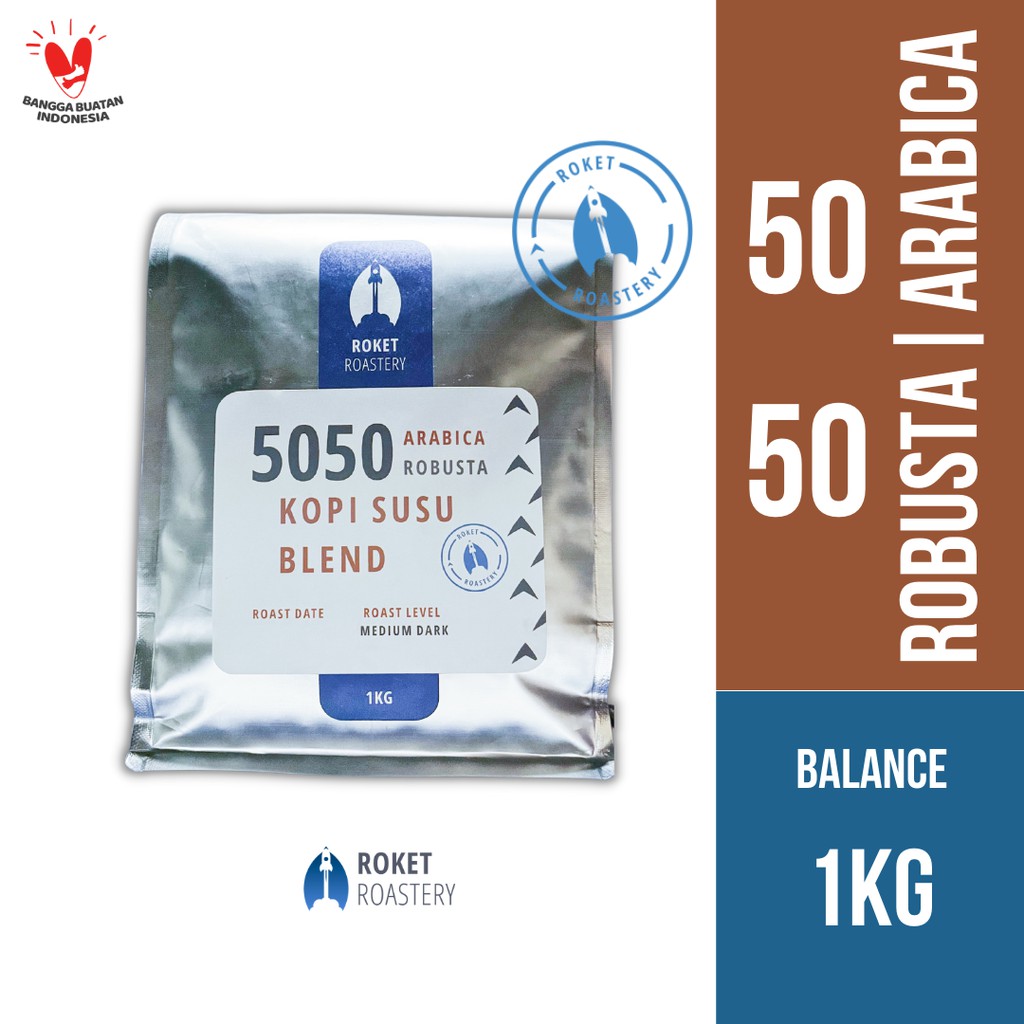 

BIJI KOPI 50/50 ARABICA ROBUSTA ES KOPI SUSU BLEND ESPRESSO 1KG