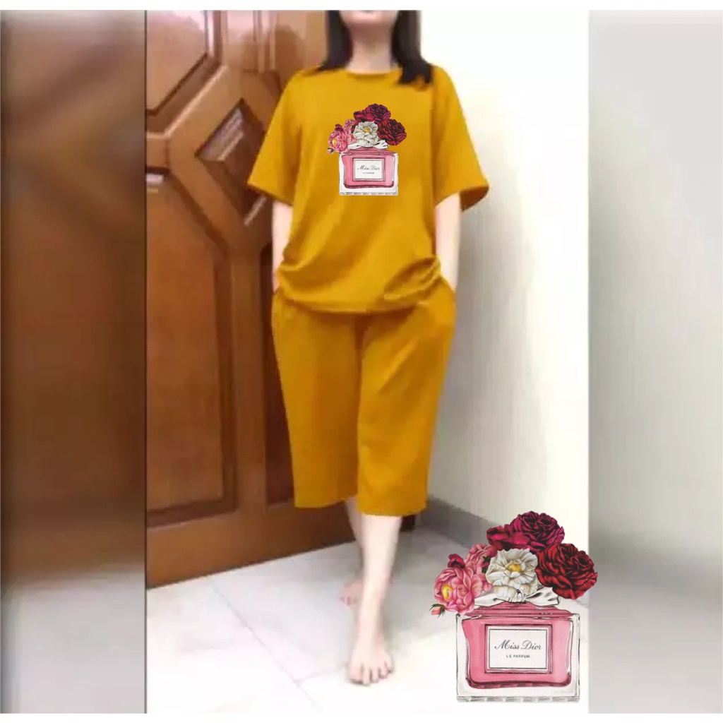 Setelan Kulot JUMBO Wanita Atasan Big Size LD 120 Motif Bunga