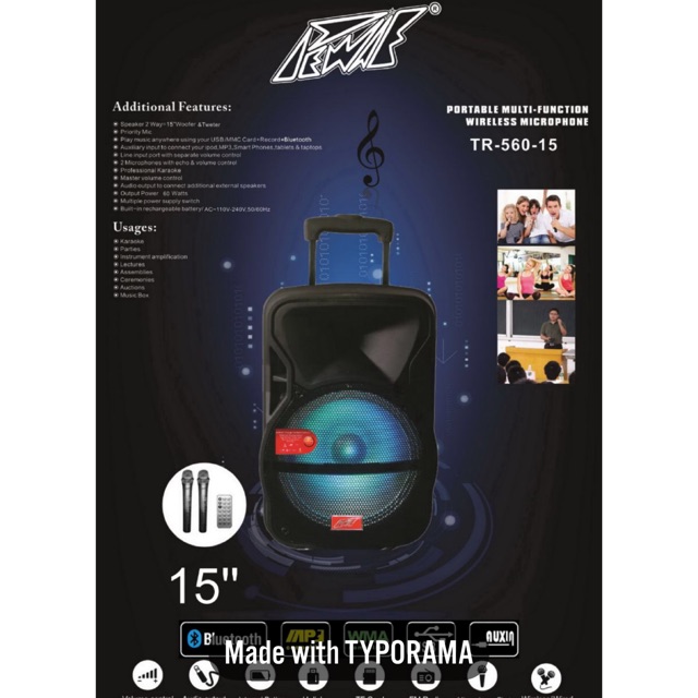 Speaker meeting ampli meeting Pewie TR560 15 inch