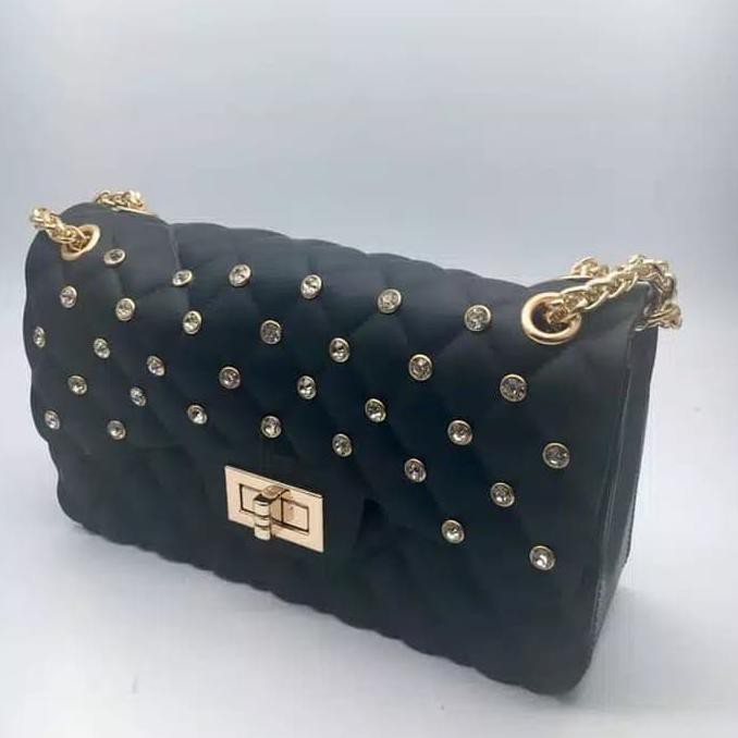 ☛☛ TERLAKU TAS SLEMPANG WANITA KOREA☛☛ TAS JELLYMATE 22CM - HITAM MURAH