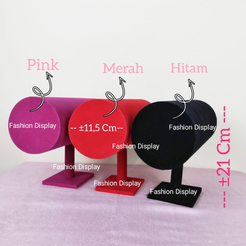 Tempat Bando Bludru Hitam Atau Pink / Display Pajangan Bando Aksesories Rambut Stand Rak Bondu (BH)