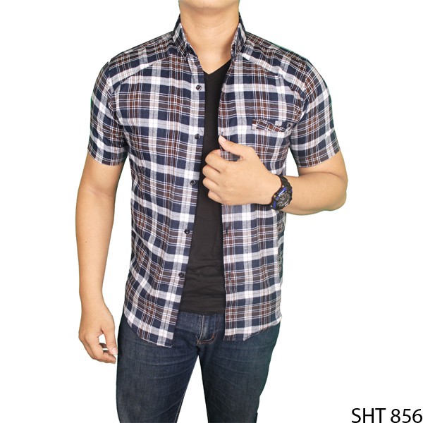 Kemeja Flannel Pria Lengan Pendek Murah Terbaru (COMB)
