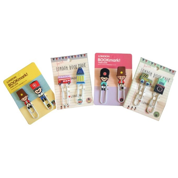 

pembatas buku klip jepit kertas lucu paper clip // London bookmark Haebaragi