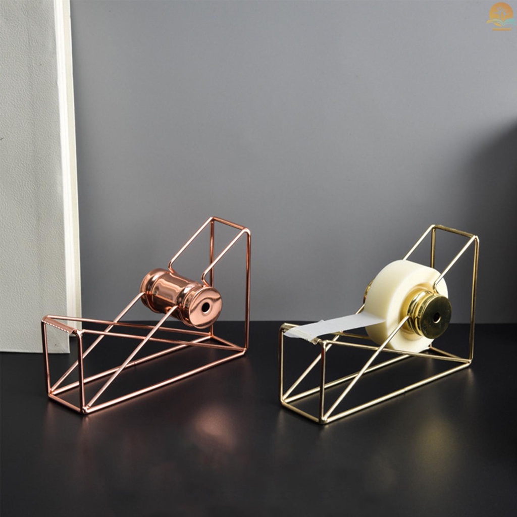 Metal Tape Dispenser Gold Desktop Adhesive Tape Cutter Office Supplies Desk Decoration for Business Commercial Shop Supermarket Office School Handcraft Gift
