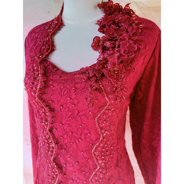 kebaya payet full furing modif bunga tempel