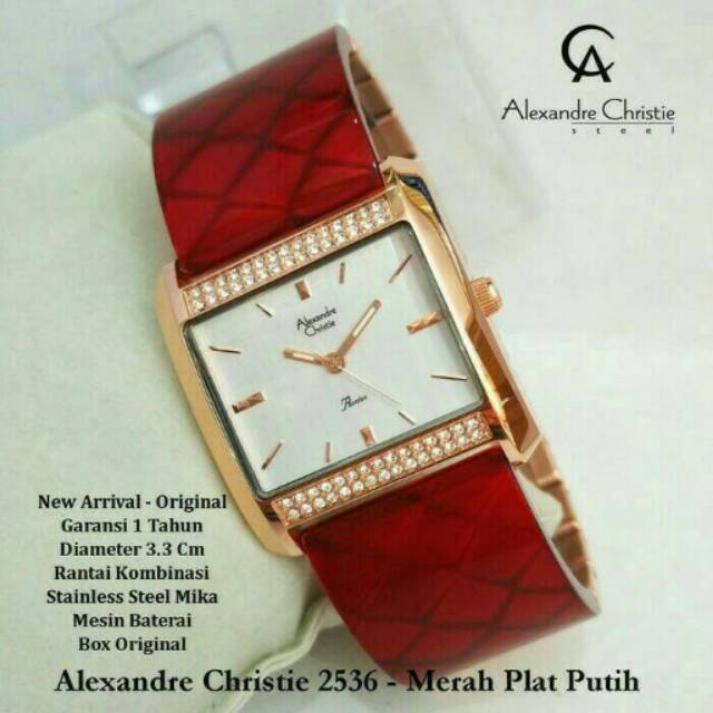 Jam Tangan Wanita Alexandre Christie AC-2536 Merah Original