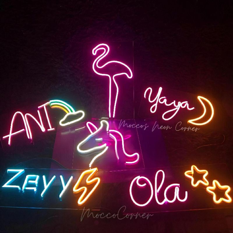 ✯✯✯ Lampu Neon Sign Custom / Lampu Neon Flex Custom Nama Tulisan / Lampu hias neon sign kamar aesthe