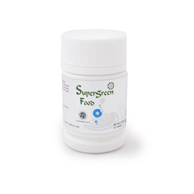 Makanan Sel Tubuh Supergreen Food SGF 50 tabs Chlorella Spirulina Imunitas Tubuh KK Indonesia