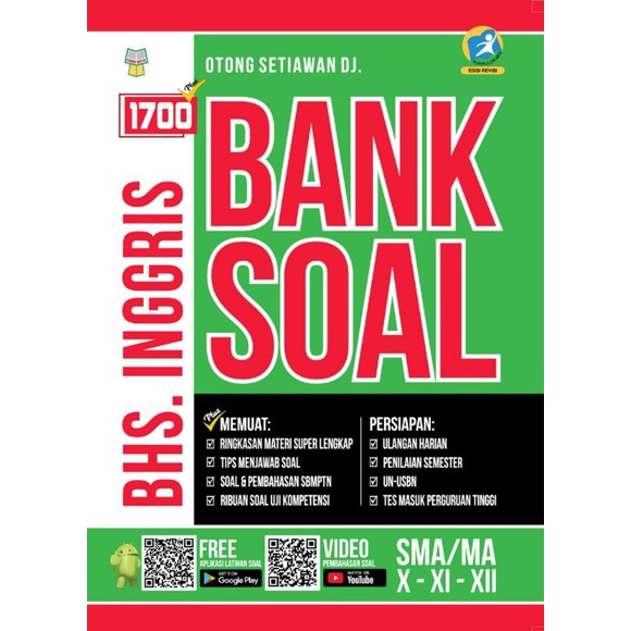 

BUKU 1700 BANK SOAL BHS INGGRIS SMA/MA X, XI, XII