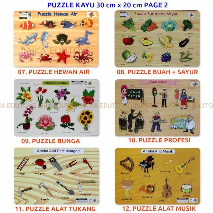 PUZZLE KAYU EDUKASI ALFABET HURUF BESAR HURUF KECIL 