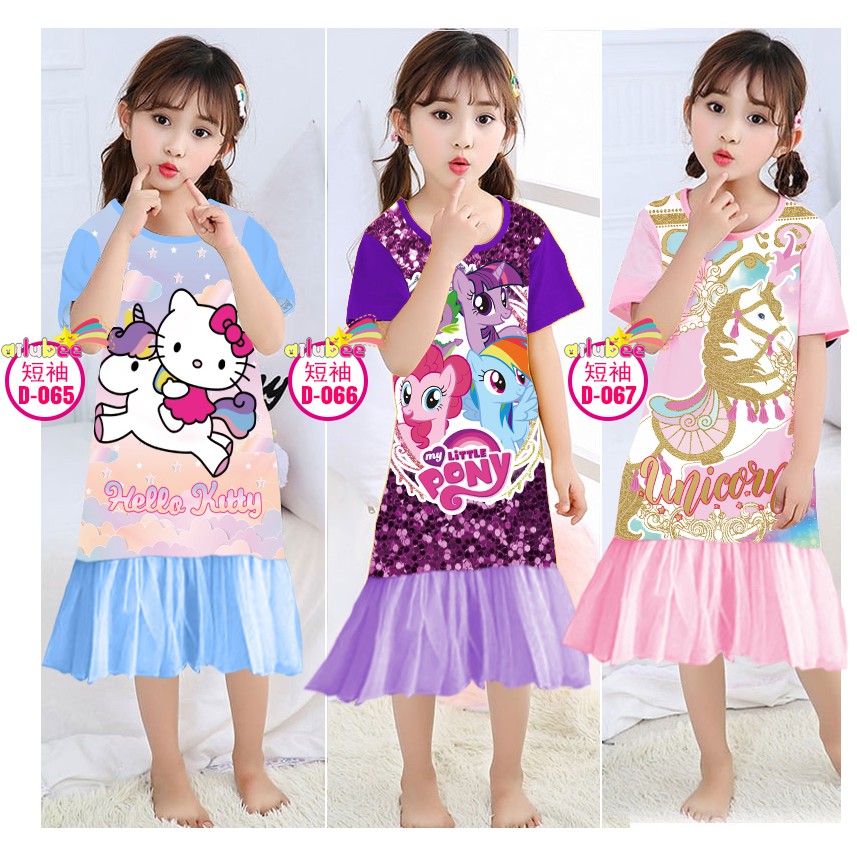 DASTER PANJANG HOMEDRESS PIYAMA ANAK AILUBEE 8thn-12thn SKU0144