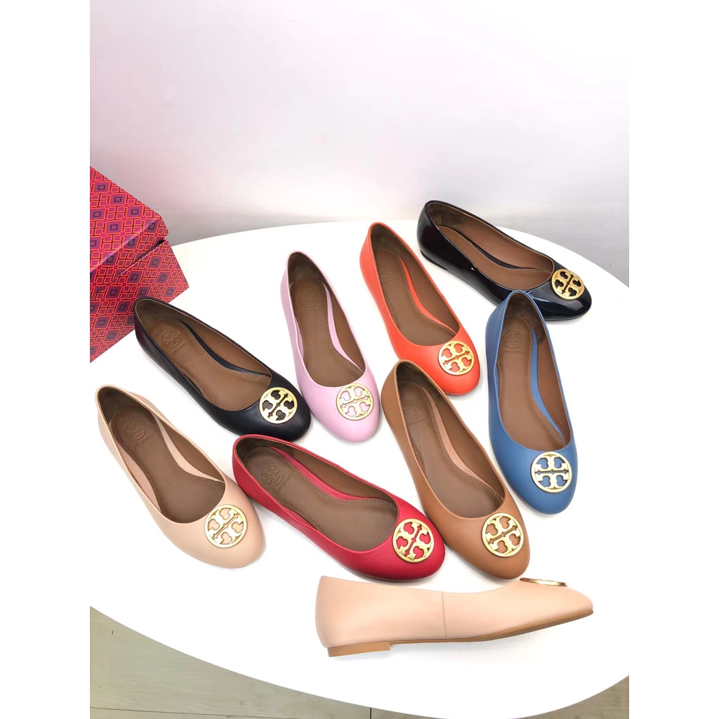 Sepatu flat TB sederhana baru Tory burch
